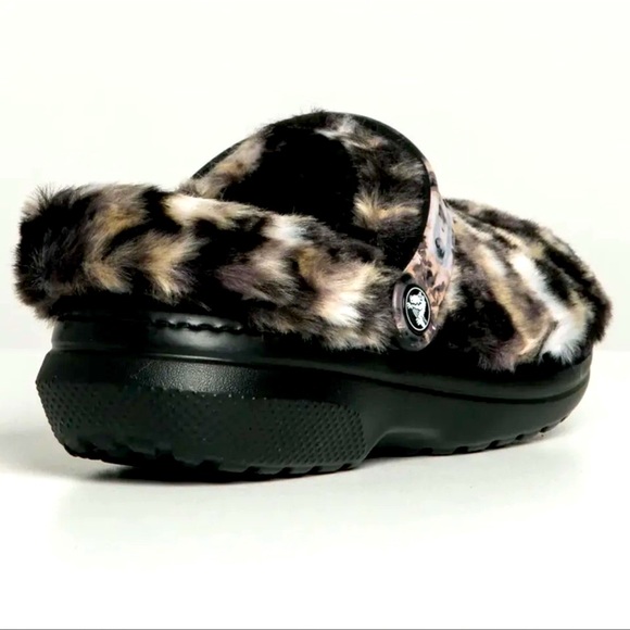 Crocs Classic Fur Sure Lined Animal Clogs Slip On Slide Sandals 207303-0C4 NWT - Picture 3 of 10